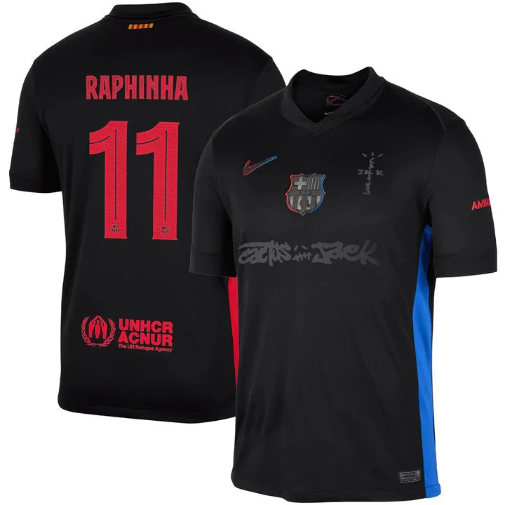 Barcelona Travis Scott Away Fan Jersey 2025/26 Spotify #11 Raphinha
