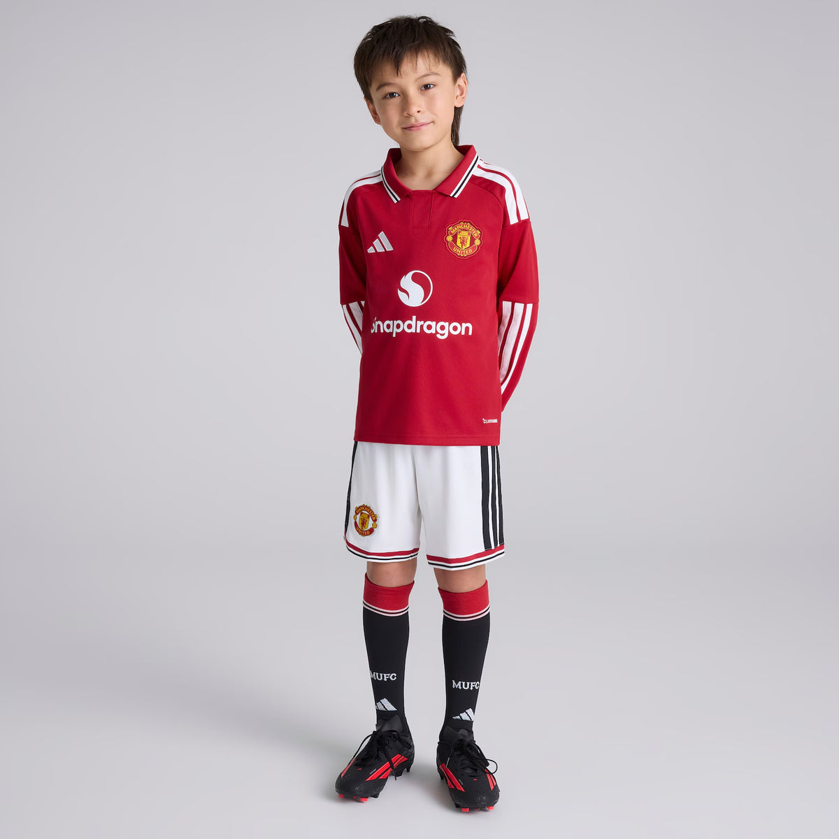 Manchester United Kit Kids 26/27 Home Long Sleeve and Shorts