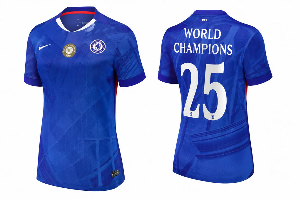 Chelsea Home Women 2025-26 World Champions 25 printing