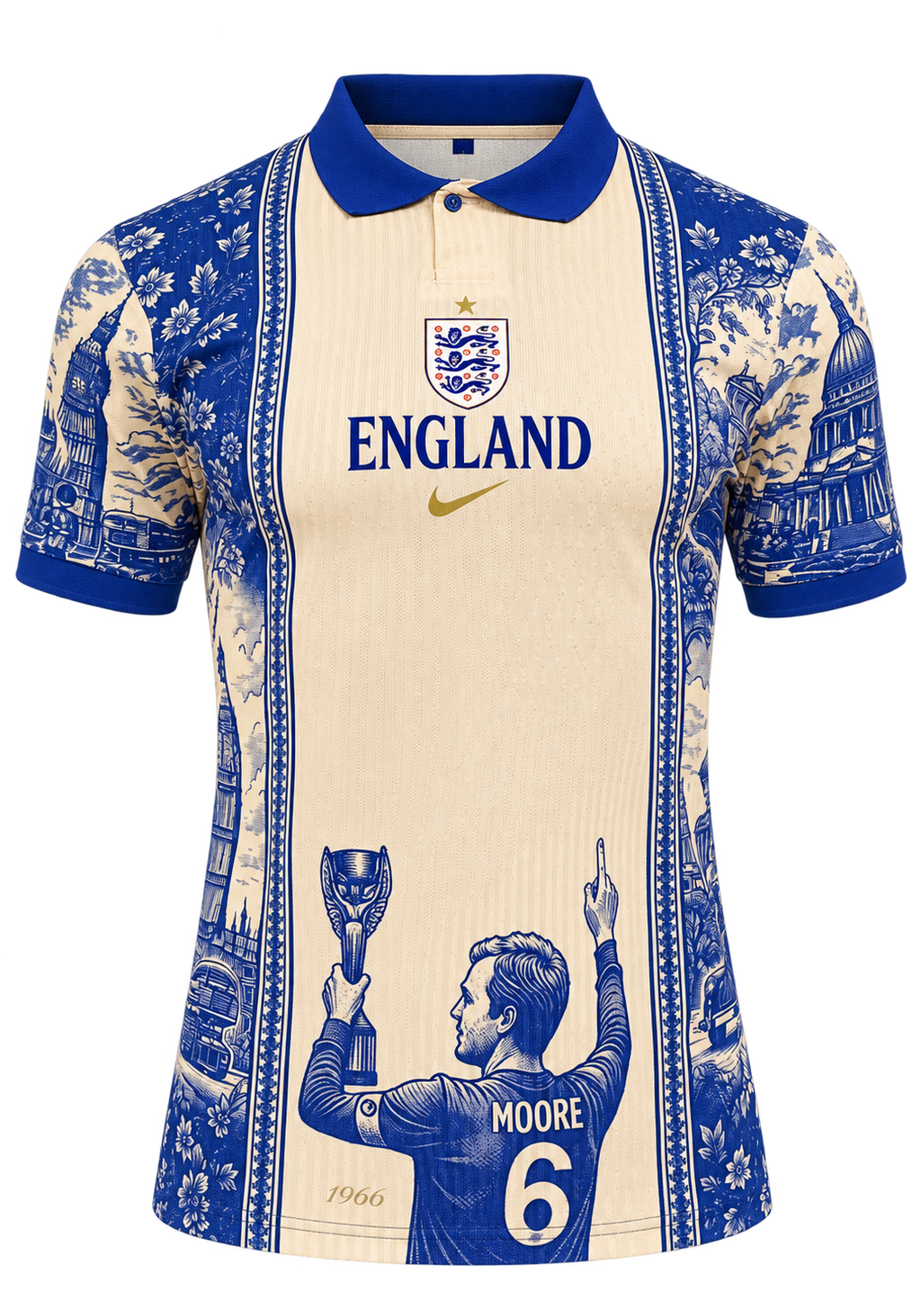 England 1966 Bobby Moore Special Edition Jersey – Cream/Blue