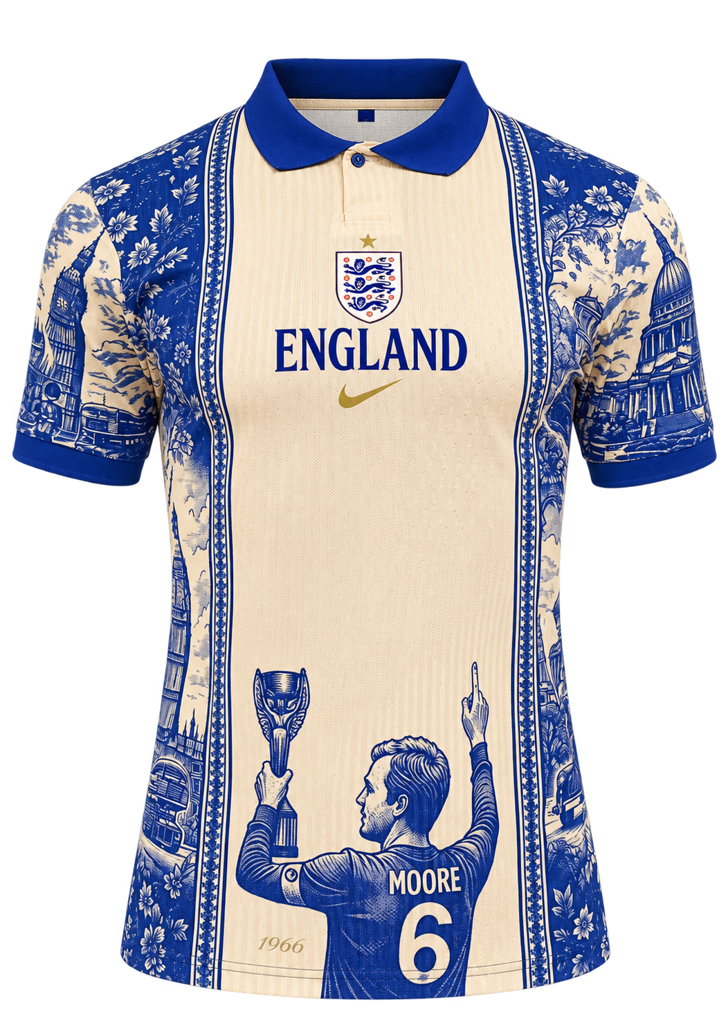 England 1966 Bobby Moore Special Edition Jersey – Cream/Blue