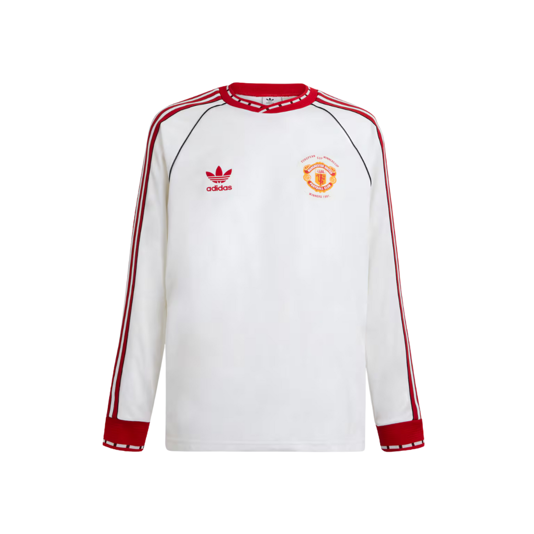 Manchester United Bring Back 1991 Away Long Sleeve Jersey White
