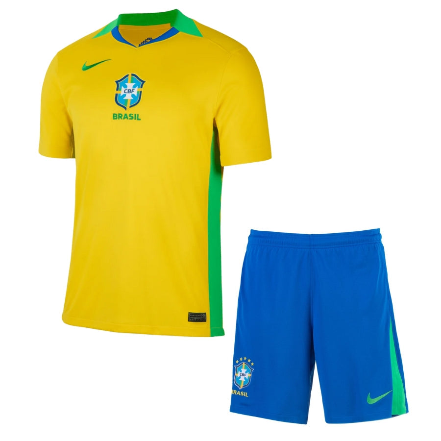 Kids Kit Brazil Home Fan Jersey 2025/26