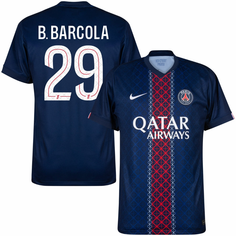 PSG Barcola 29 Home Fan Jersey 2025/26