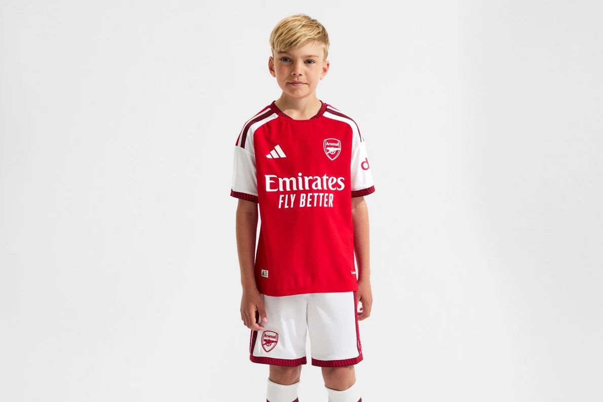 Arsenal Kit Kids 2026/27 Home Jersey and Shorts Champions 26